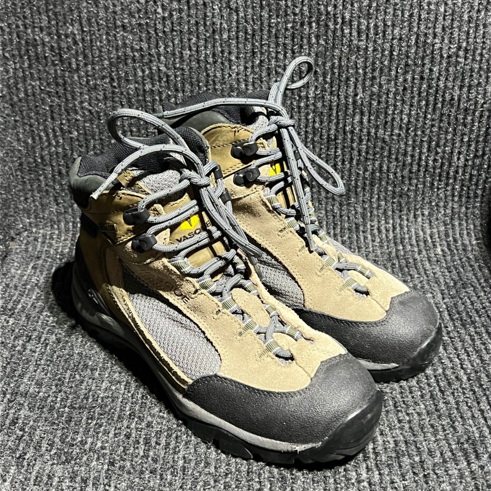 Vintage Vasque Hiking Boots Womens 8.5M Tan Gore-Tex Vibram 7433 Trail Shoes